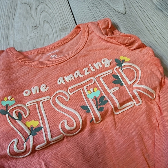 Carter's peach tank top and olive green short set size 9mo NWT - Picture 2 of 11